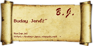 Buday Jenő névjegykártya