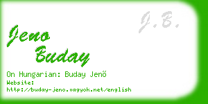 jeno buday business card